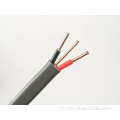 2 * 2,5 mm2 + 1,5 mm2 câbles plats électriques standard